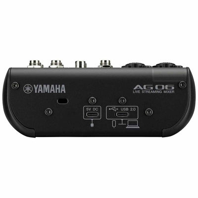 Yamaha AG06MK2 6-Channel Live Streaming Loopback Audio USB Mixer in Black