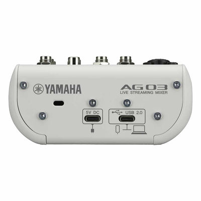 Yamaha AG03MK2 3-Channel Live Streaming Loopback Audio USB Mixer in White