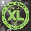 D'Addario EXL165TP Nickel Wound Custom Light Bass Guitar Strings 45-105 Long Scale 2-Pack