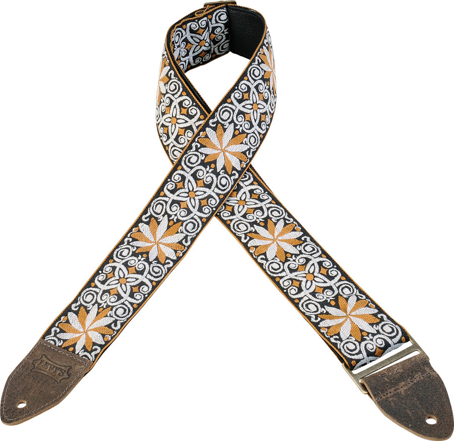 Levy's Leathers 2” Jacquard Weave Guitar Strap With Vintage Hootenanny Design M8HTV-13
