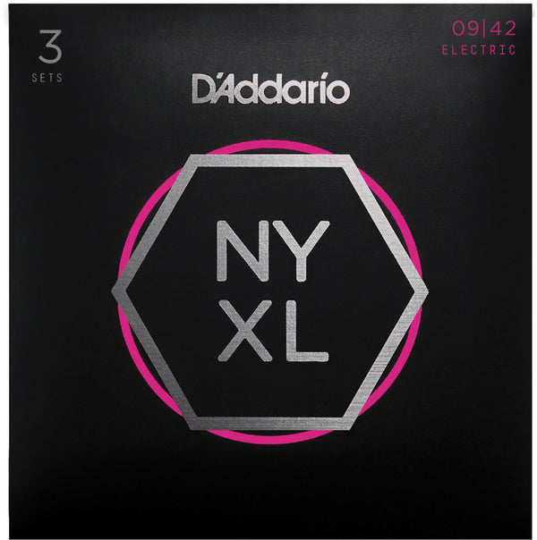 D'Addario 3 Pack NYXL0942-3P Nickel Wound 09-42 Electric