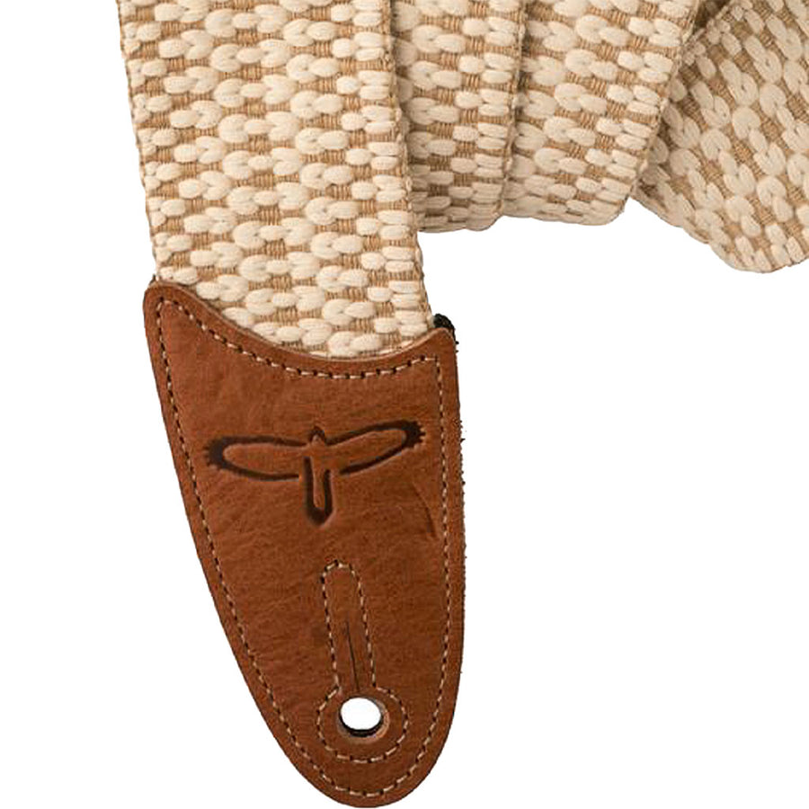 PRS 2" Woven Cotton Guitar Strap in White and Brown