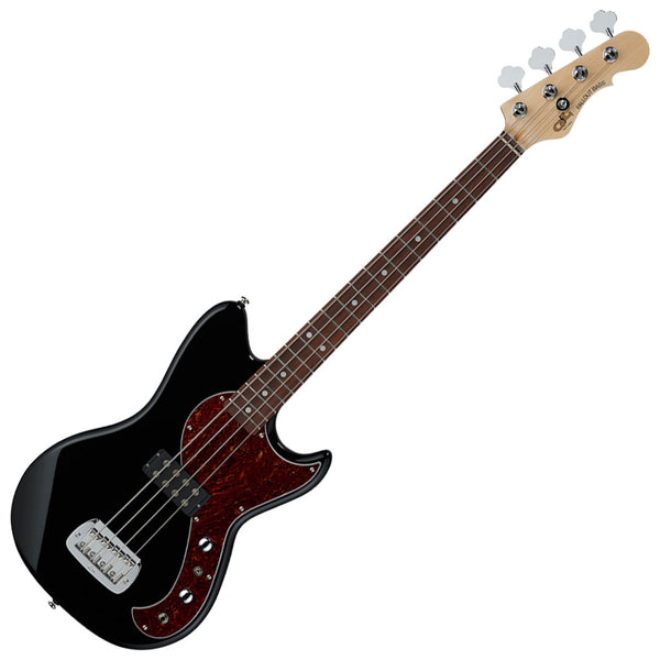 ベース G&L Tribute Series Fallout Bass G&L Tribute Series Fallout Short Scale Bass Guitar - Jet Black