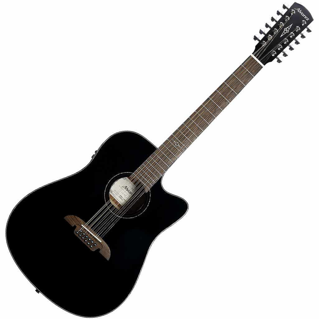 Alvarez AD60ce 12-String Black Artist Series Dreadnought