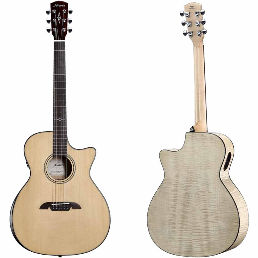 Alvarez Artist Elite AEG80ce Armrest Sitka Spruce and Flamed Maple Grand Auditorium Acoustic Guitar