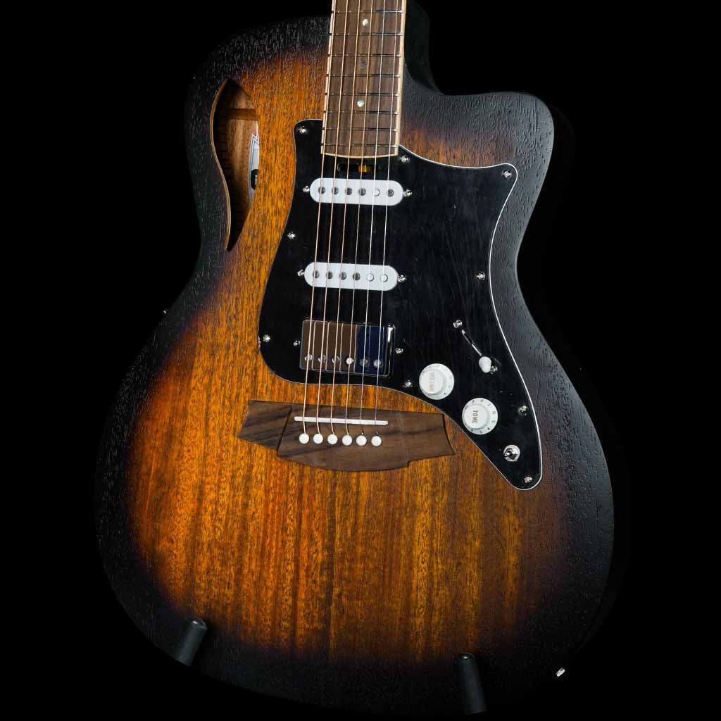 Cole Clark Studio Thinline True Hybrid HSS All Mahogany Acoustic Electric Guitar