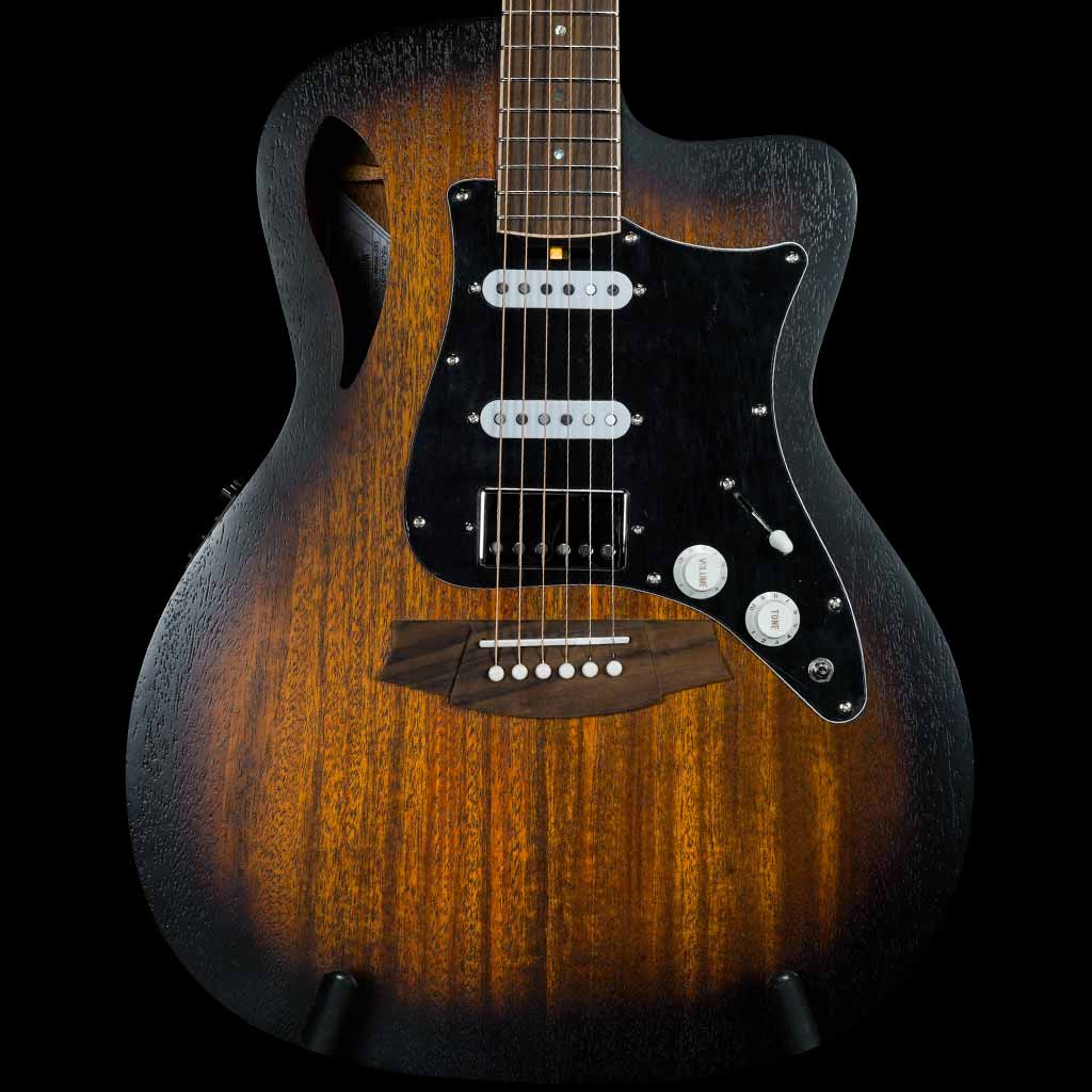 Cole Clark Studio Thinline True Hybrid HSS All Mahogany Acoustic Electric Guitar