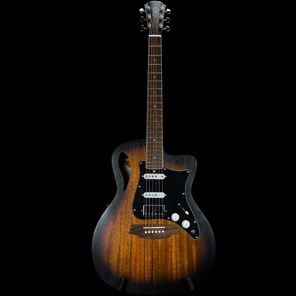 Cole Clark Studio Thinline True Hybrid HSS All Mahogany Acoustic Electric Guitar