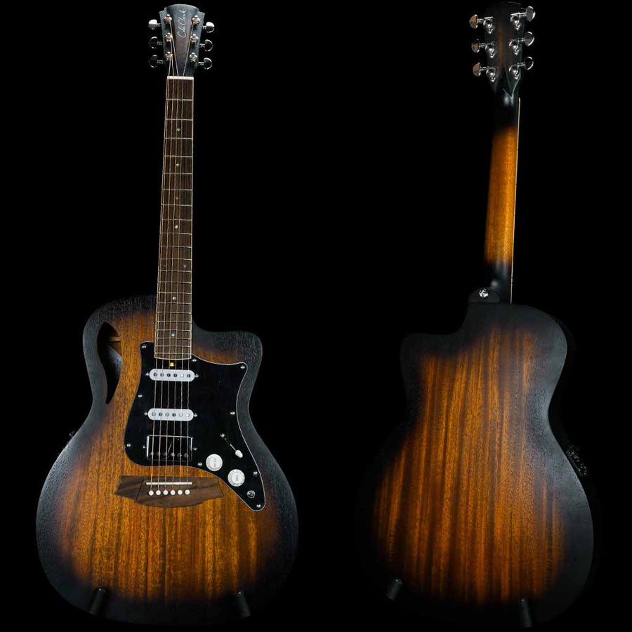 Cole Clark Studio Thinline True Hybrid HSS All Mahogany Acoustic Electric Guitar
