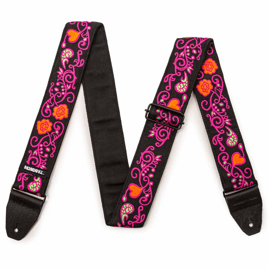 Dunlop Jimi Hendrix Blacklight Monterey Pink Guitar Strap