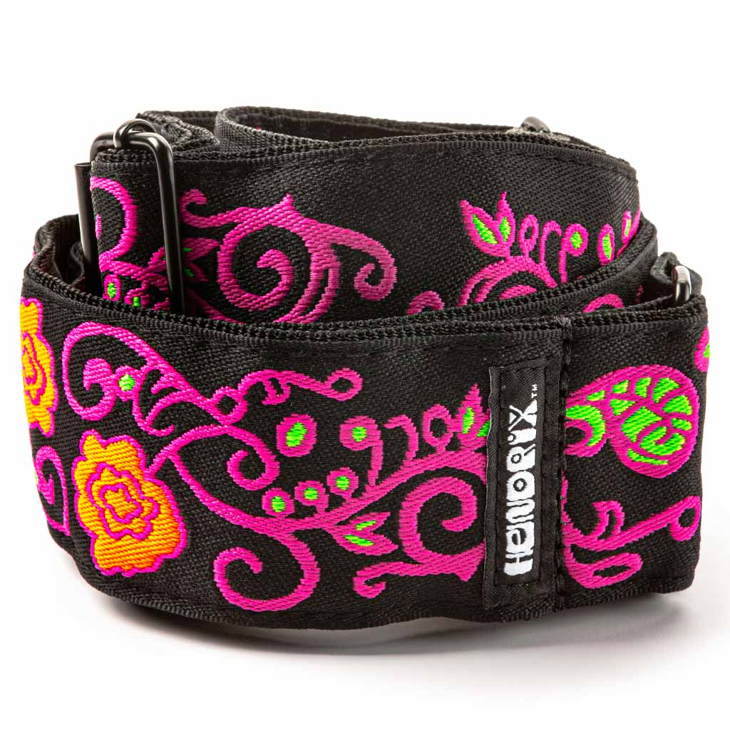 Dunlop Jimi Hendrix Blacklight Monterey Pink Guitar Strap