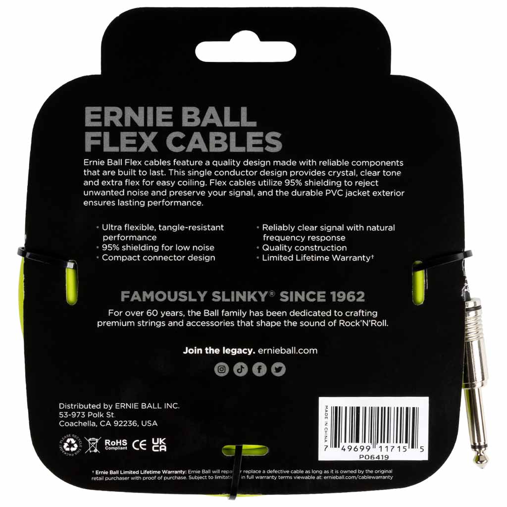 Ernie Ball 20' Flex Instrument Cable