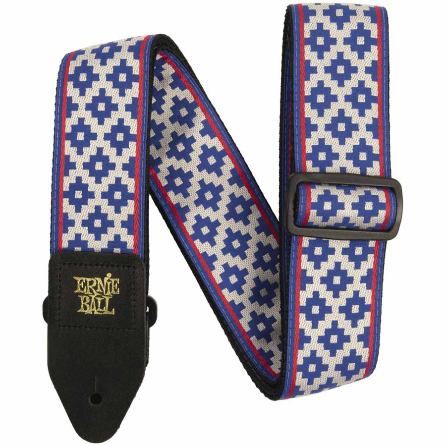 Ernie Ball Classic Jacquard Guitar and Bass Strap in Blue Crux