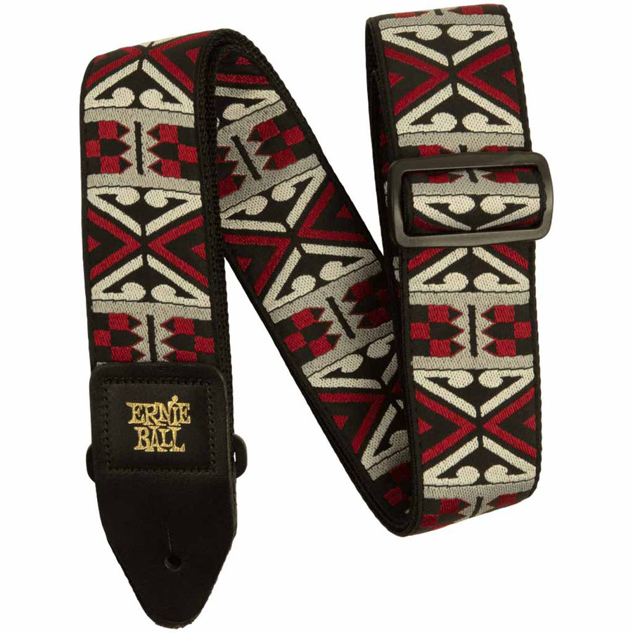 Ernie Ball Classic Jacquard Guitar and Bass Strap in Primal Red