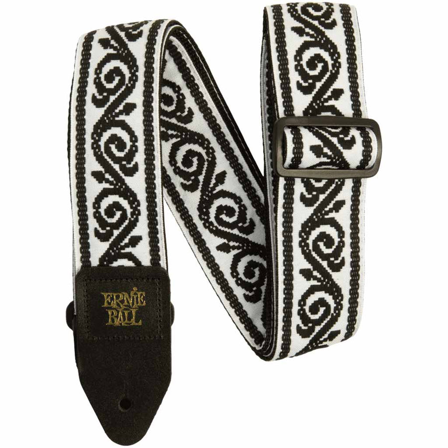 Ernie Ball Classic Jacquard Guitar and Bass Strap in Black Vine