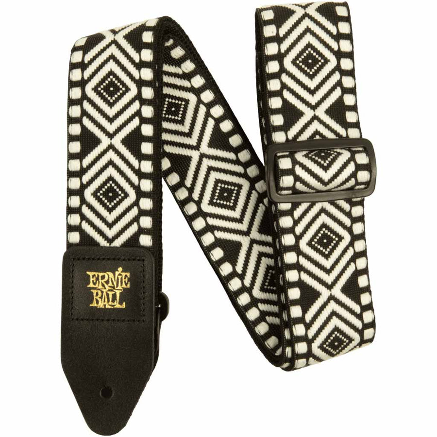 Ernie Ball Classic Jacquard Guitar and Bass Strap in White Savannah