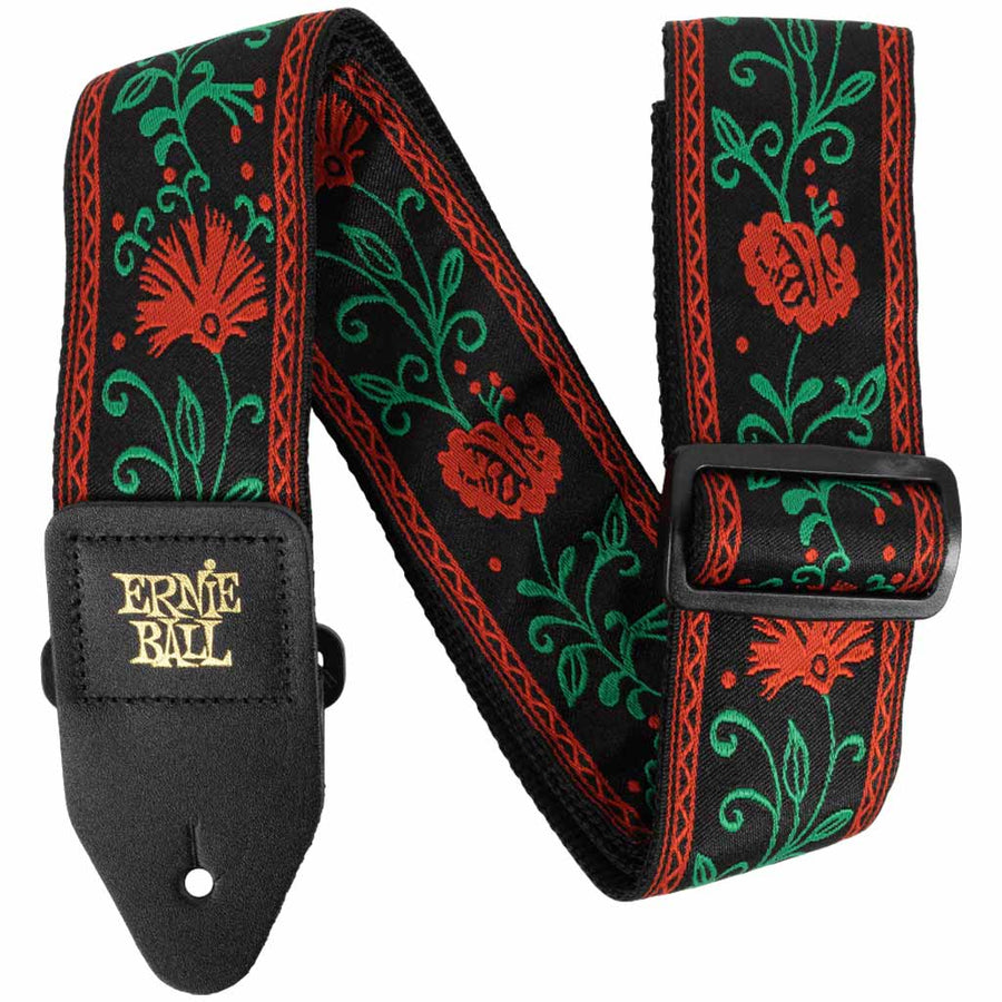 Ernie Ball Classic Jacquard Guitar and Bass Strap in Western Rose