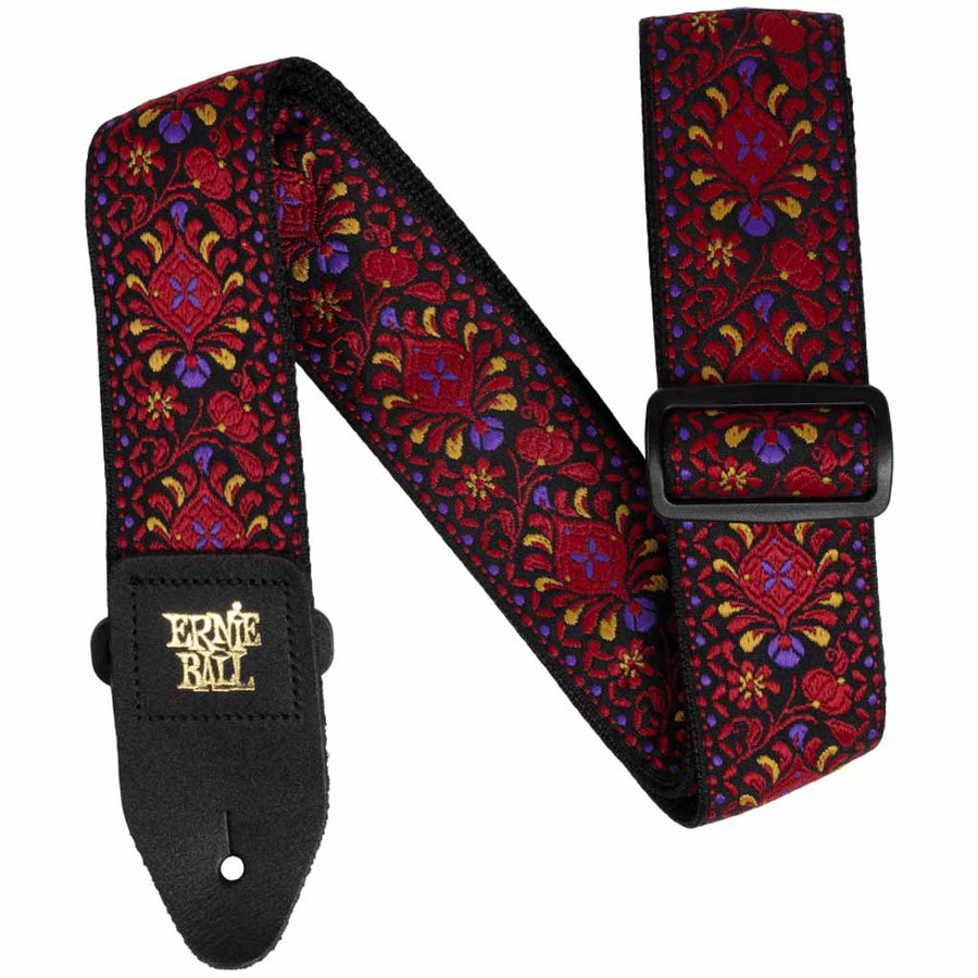 Ernie Ball Classic Jacquard Guitar and Bass Strap in Crimson Royal Bloom