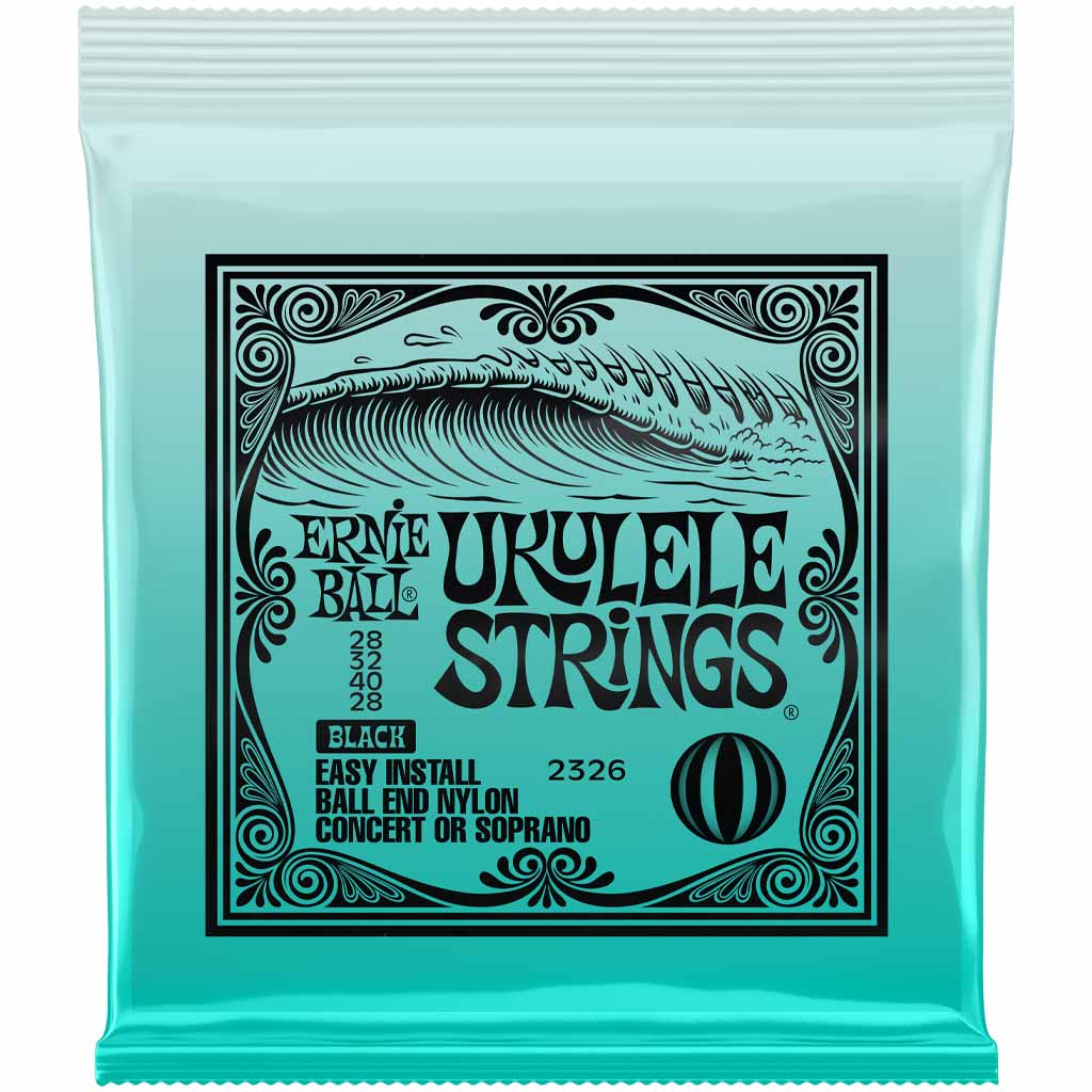 Ernie Ball Concert/Soprano Nylon Ball End Ukulele Strings in Black