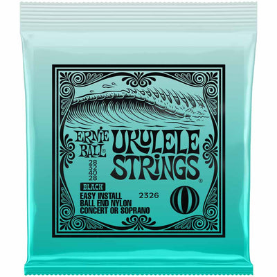 Ernie Ball Concert/Soprano Nylon Ball End Ukulele Strings in Black
