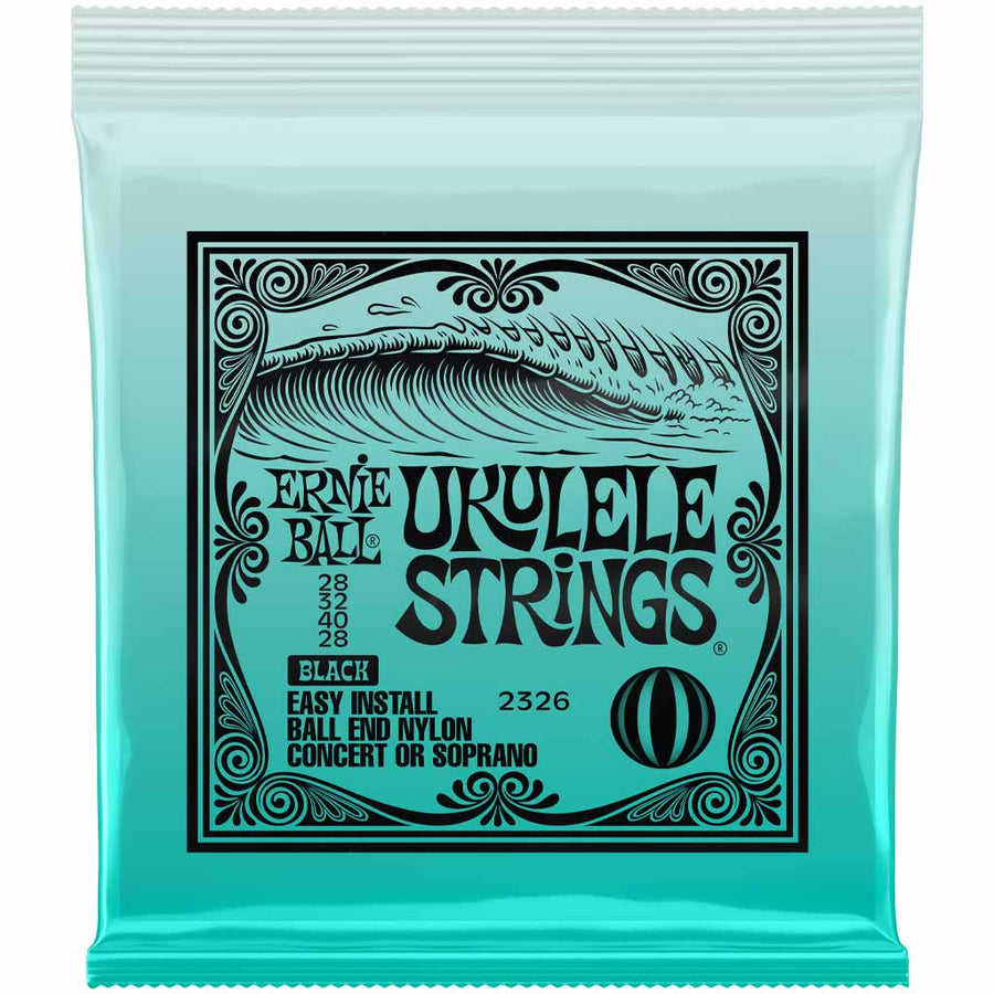 Ernie Ball Concert/Soprano Nylon Ball End Ukulele Strings in Black