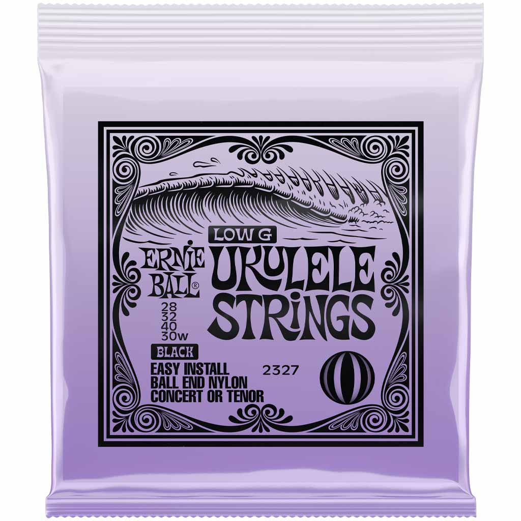 Ernie Ball Concert/Tenor Wound Low G Nylon Ball End Ukulele Strings in Black