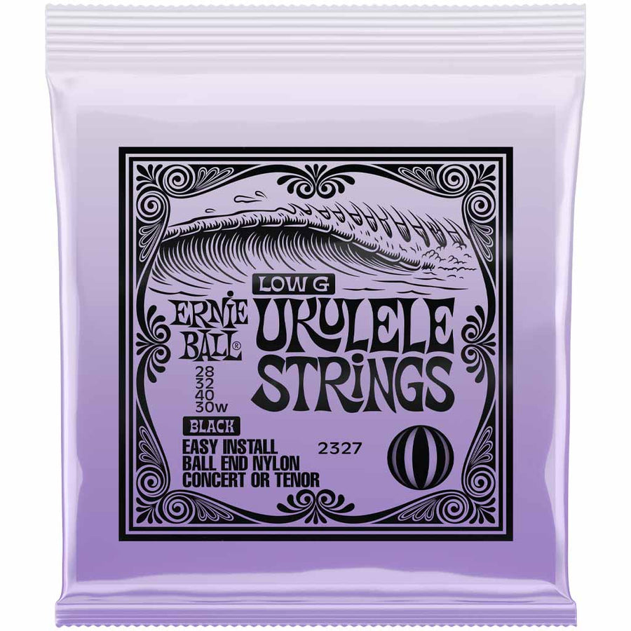 Ernie Ball Concert/Tenor Wound Low G Nylon Ball End Ukulele Strings in Black
