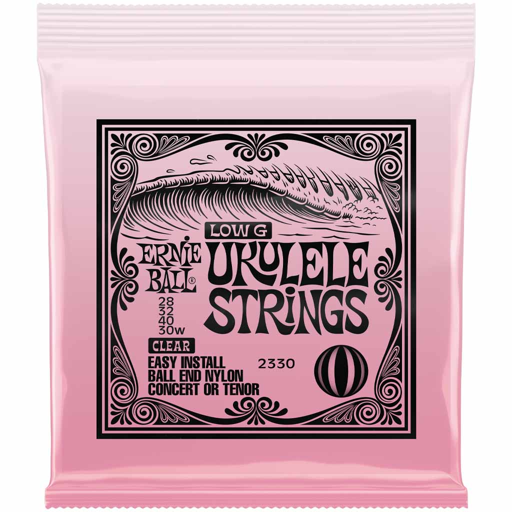 Ernie Ball Concert/Tenor Wound Low G Nylon Ball End Ukulele Strings in Clear