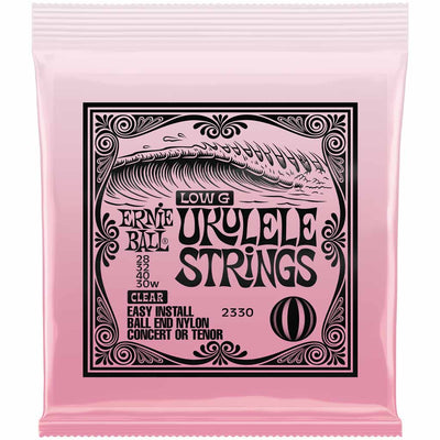 Ernie Ball Concert/Tenor Wound Low G Nylon Ball End Ukulele Strings in Clear