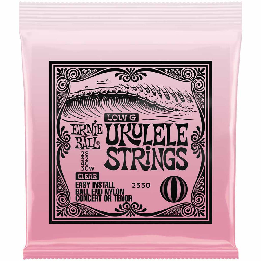 Ernie Ball Concert/Tenor Wound Low G Nylon Ball End Ukulele Strings in Clear