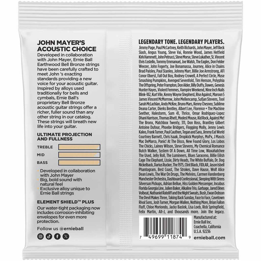 Ernie Ball Earthwood Bell Bronze Acoustic Guitar Strings