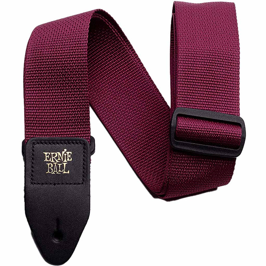 Ernie Ball Polypro Guitar and Bass Strap in Burgundy