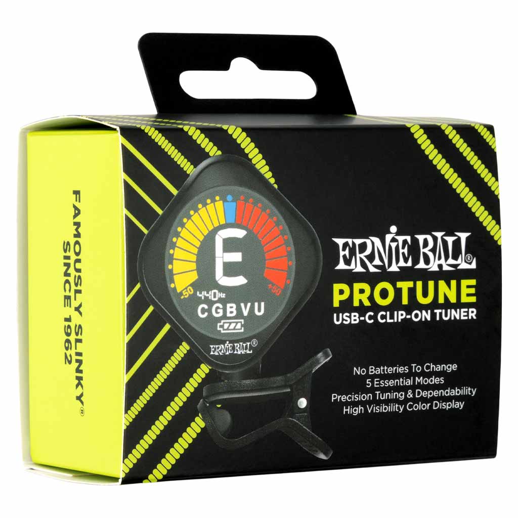 Ernie Ball ProTune USB-C Rechargeable Clip-On Tuner
