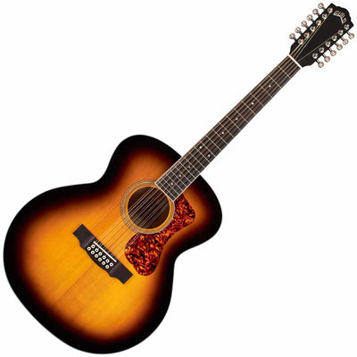 Guild F-2512E Deluxe Spruce and Maple Jumbo 12-String Acoustic Guitar in Antique Burst