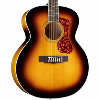 Guild F-2512E Deluxe Spruce and Maple Jumbo 12-String Acoustic Guitar in Antique Burst