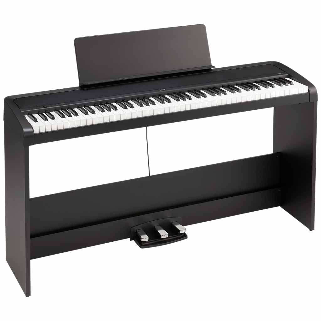 Korg B2+SP 88-Key Portable Digital Piano with Stand and Pedals in Black