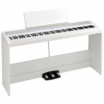Korg B2+SP 88-Key Portable Digital Piano with Stand and Pedals in White