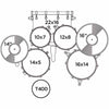 Mapex Comet Series Drum Kit with 22" Bass Drum Configuration Diagram