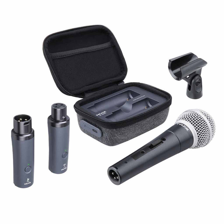 NUX B-3RC Rechargeable Wireless Microphone System with Battery Case