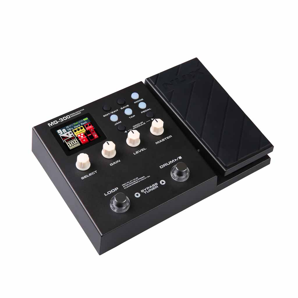 NUX MG300 Guitar Processor Left Angle Overhead View
