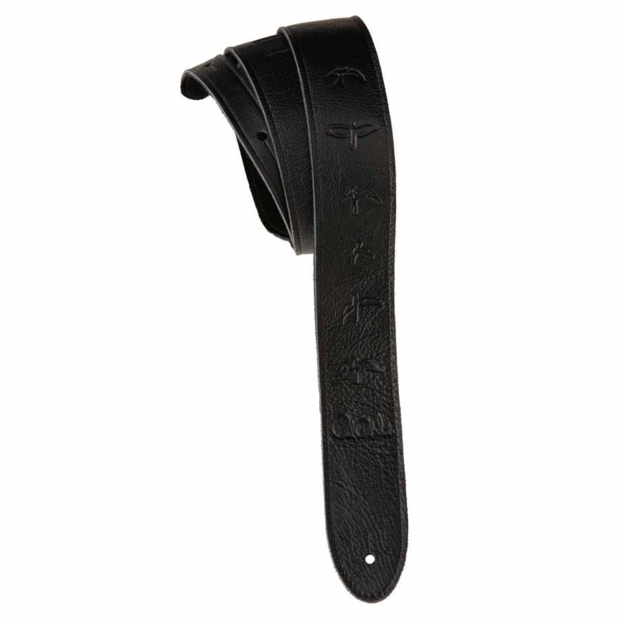 Paul Reed Smith 2" Leather Embossed Birds Guitar Strap in Black