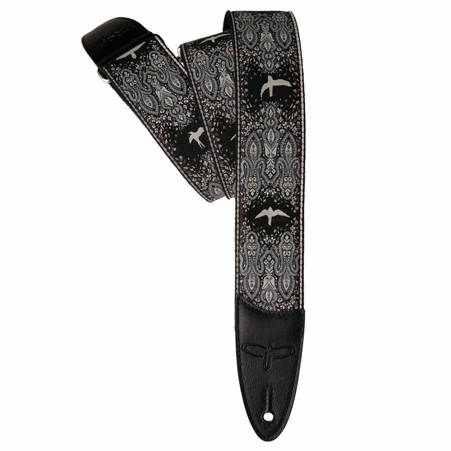 Paul Reed Smith Custom Jacquard Birds Fleur Guitar Strap in Charcoal