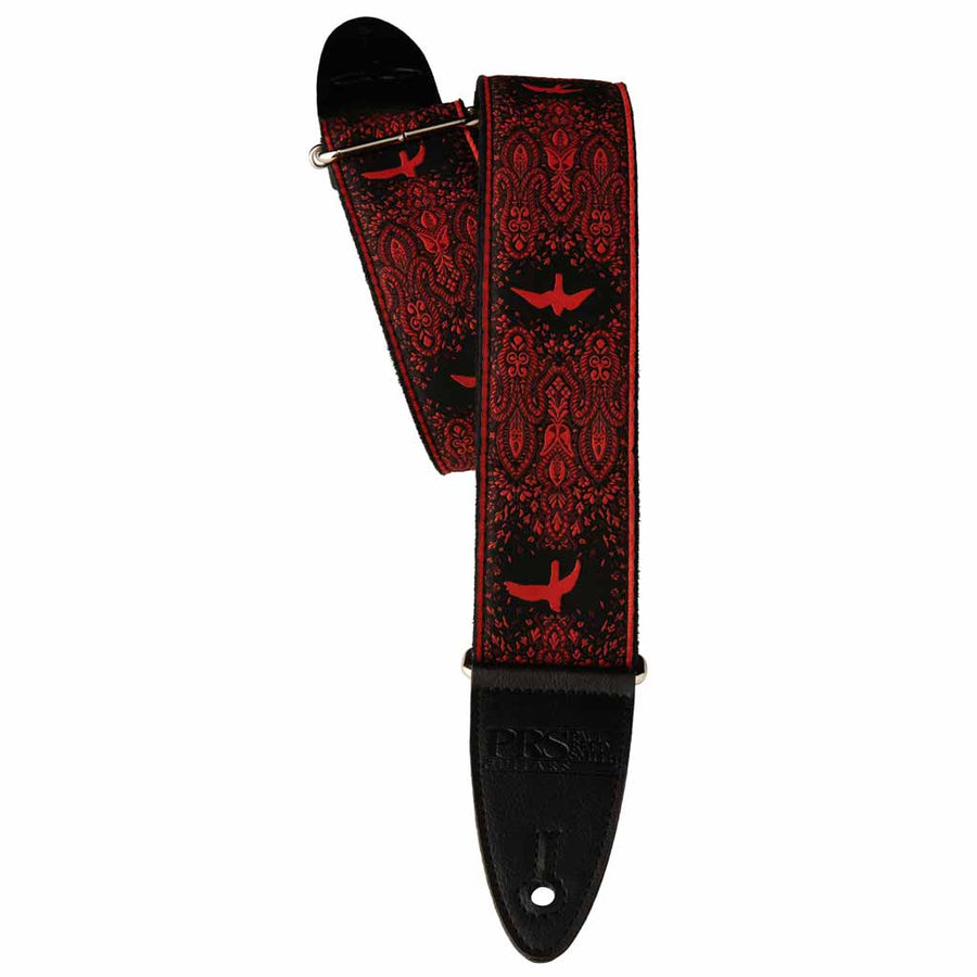 Paul Reed Smith Custom Jacquard Birds Fleur Guitar Strap in Red