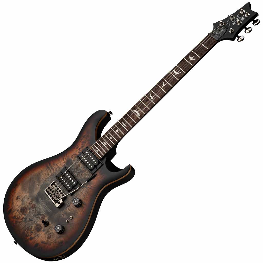 Paul Reed Smith SE Custom 24-08 Poplar Burl Limited Edition Electric Guitar in Charcoal Cherry Midnight Burst