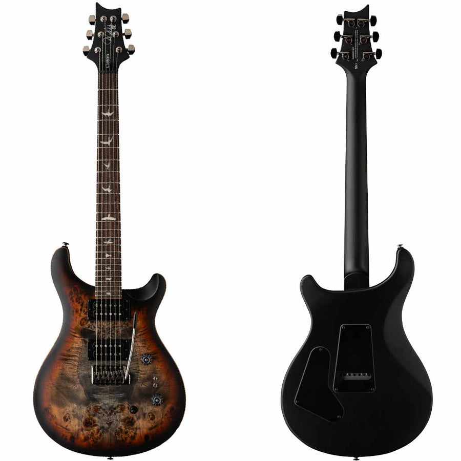 Paul Reed Smith SE Custom 24-08 Poplar Burl Limited Edition Electric Guitar in Charcoal Cherry Midnight Burst