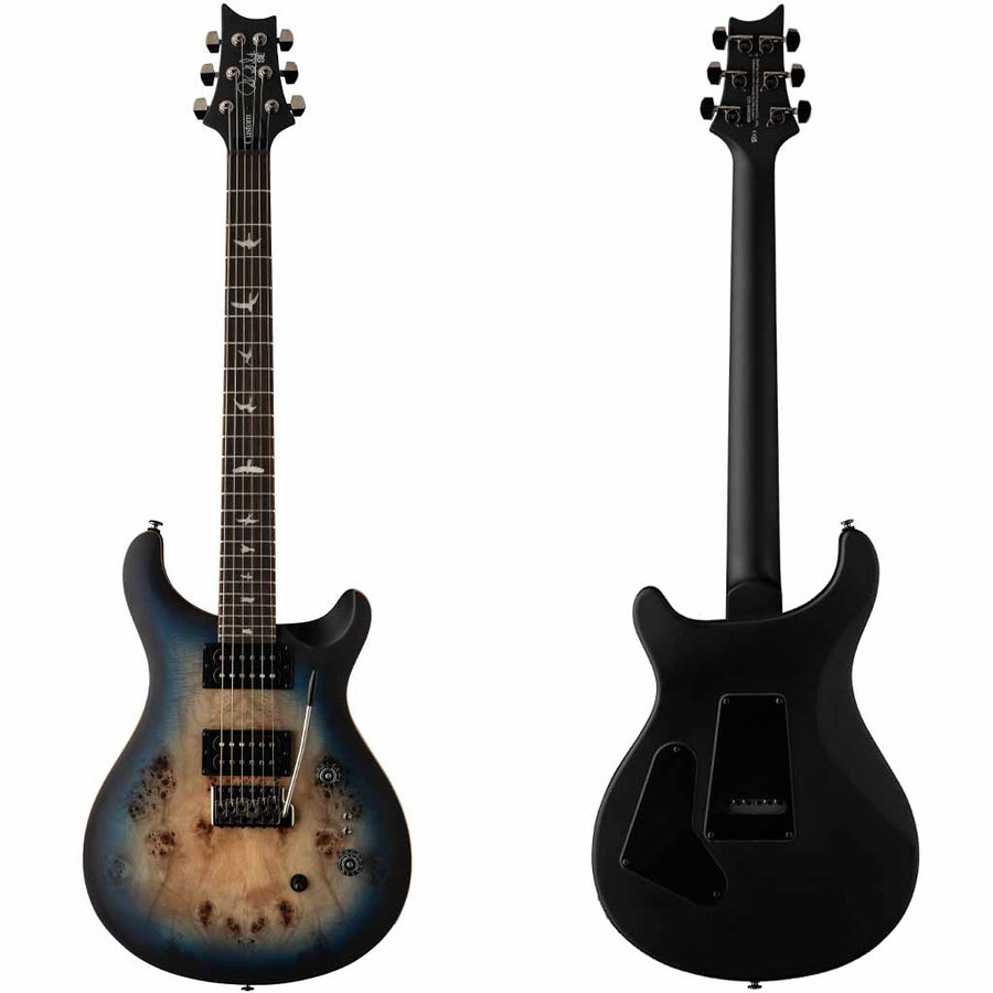 Paul Reed Smith SE Custom 24-08 Poplar Burl Limited Edition Electric Guitar in Lake Blue Midnight Burst