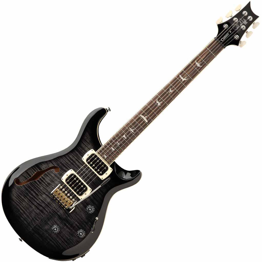 PRS SE Custom 24 Semi-Hollow Piezo Electric Guitar in Charcoal Burst