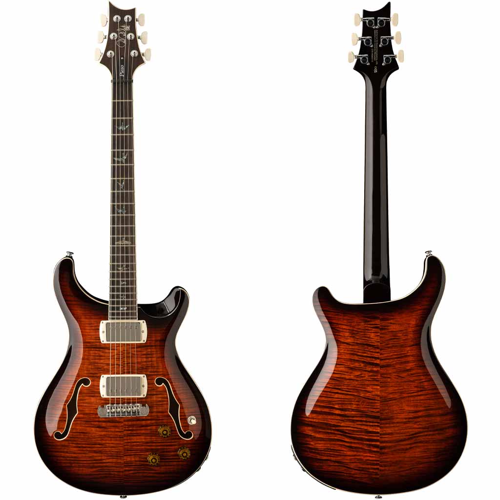Paul Reed Smith SE Hollowbody II Piezo Electric Guitar in Orange Tiger Smokeburst