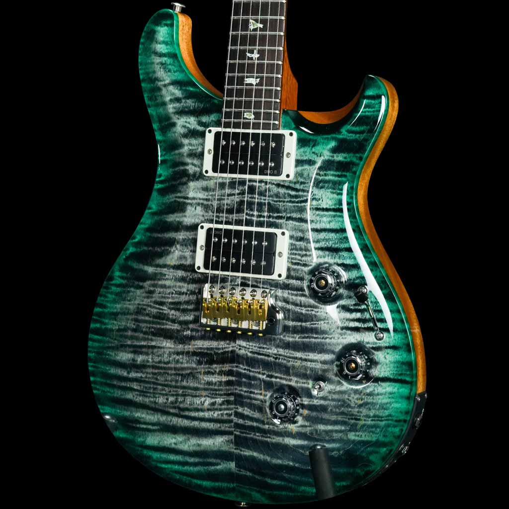 PRS Custom 24 Piezo Electric Guitar in Charcoal Abalone Edgeburst