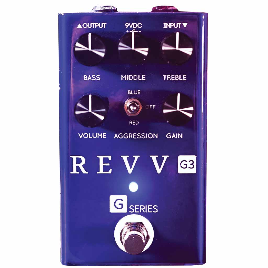 Revv G3 Purple Channel Preamp/Overdrive/Distortion Pedal Revv Amplification Effects Pedal The REVV G3 voiced after the flagship Generator 120 Purple Channel is one of the most unique tones in modern amps. Extremely